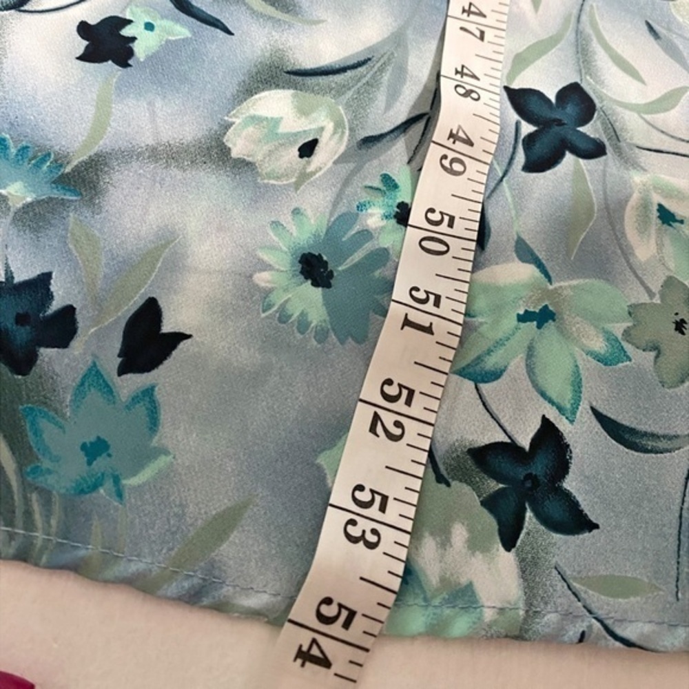 Next Up Vintage Juniors Y2K Blue Floral Maxi Spaghetti Straps Dress - Picture 9 of 9